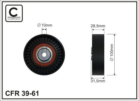 CAFFARO Ø: 100mm Deflection / Guide Pulley, v-ribbed belt 39-61 buy