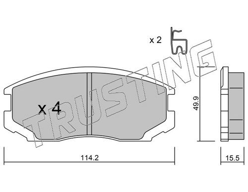 21650 TRUSTING with acoustic wear warning Thickness 1: 15,5mm Brake pads 391.0 buy