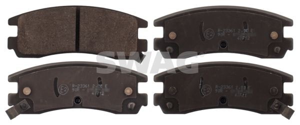SWAG 40 11 6154 Brake pad set Rear Axle, with acoustic wear warning