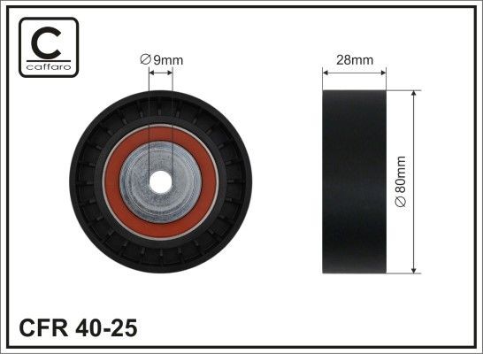 CAFFARO Ø: 80mm Deflection / Guide Pulley, v-ribbed belt 40-25 buy