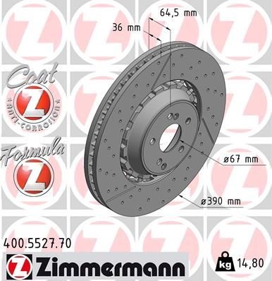 ZIMMERMANN Brake rotors rear and front Mercedes X253 new 400.5527.70