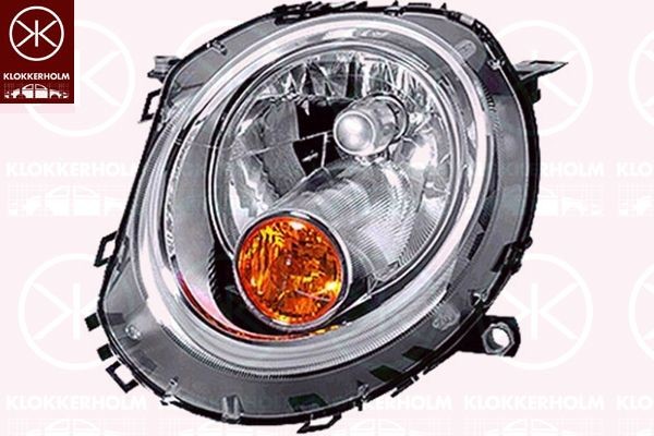 KLOKKERHOLM Right, H4, yellow, with motor for headlamp levelling Front lights 40010126A1 buy