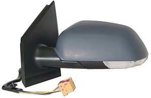 ABAKUS 4031M03 Wing mirror Left, grey, primed, Aspherical, Control: cable pull, for left-hand drive vehicles