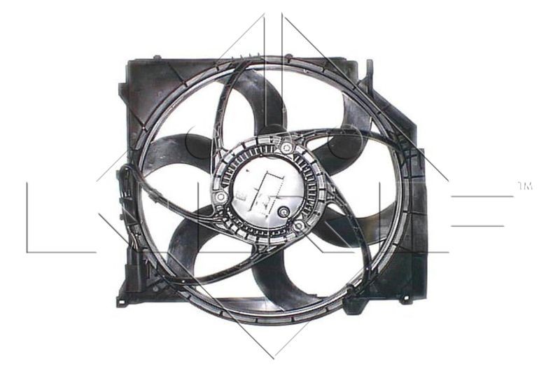 NRF 47216 Fan, radiator D1: 488 mm, 12V, 400W, with radiator fan shroud, Brushless Motor, with control unit