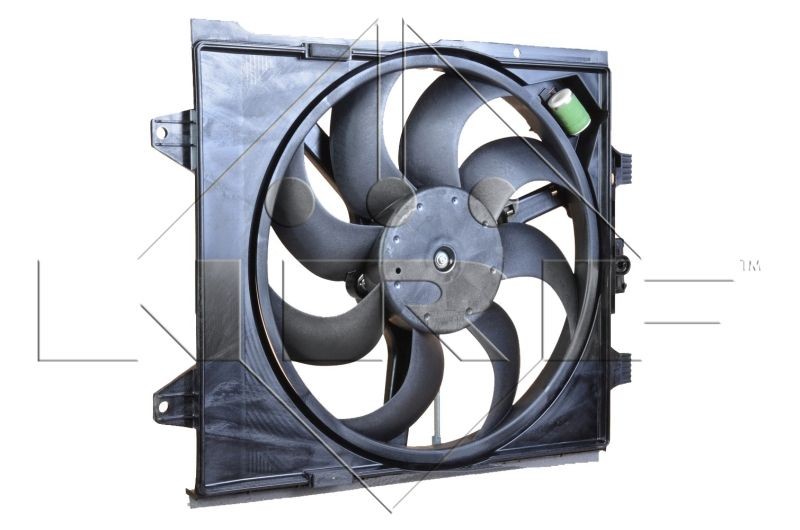NRF 47251 Fan, radiator D1: 383 mm, 12V, 140W, with radiator fan shroud