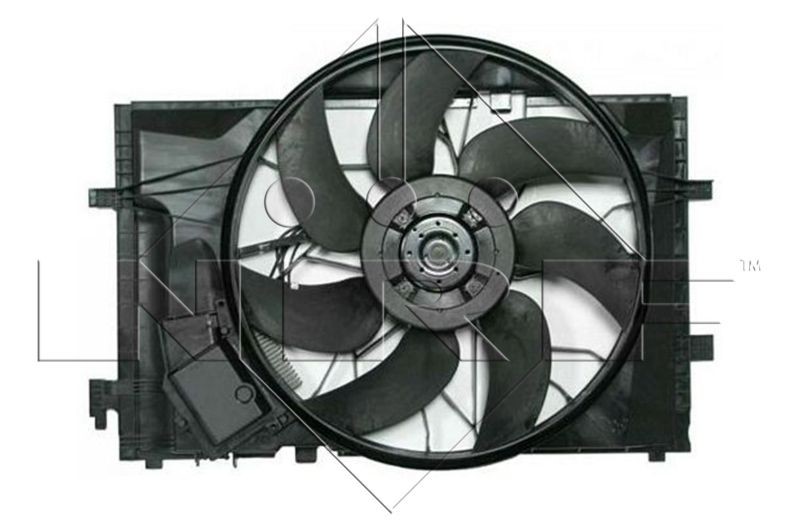 NRF 47293 Fan, radiator D1: 482 mm, 12V, 600W, with radiator fan shroud, Brushless Motor, with control unit