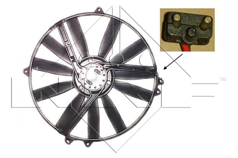 NRF 47300 Fan, radiator D1: 385 mm, 12V, 250W, without radiator fan shroud