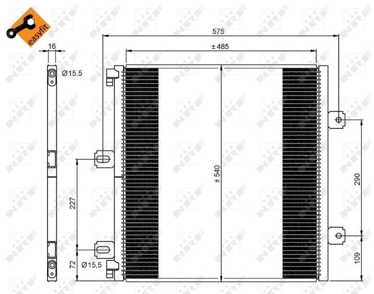 NRF Quality Grade: Easy Fit 35901 Air conditioning condenser 50 10 514 079