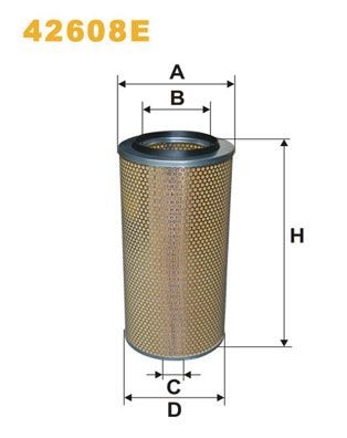 WIX FILTERS 42608E Air filter 495mm, 240mm, Filter Insert