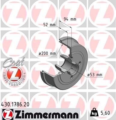 Opel COMBO Drum brakes set 9737246 ZIMMERMANN 430.1786.20 online buy
