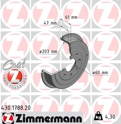 ZIMMERMANN COAT Z 430178820 Drum brake kit Fiat Grande Punto 199 1.4 LPG 78 hp Petrol/Liquified Petroleum Gas (LPG) 2011 price