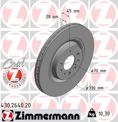 ZIMMERMANN COAT Z 430.2640.20 Brake disc 5 69 129