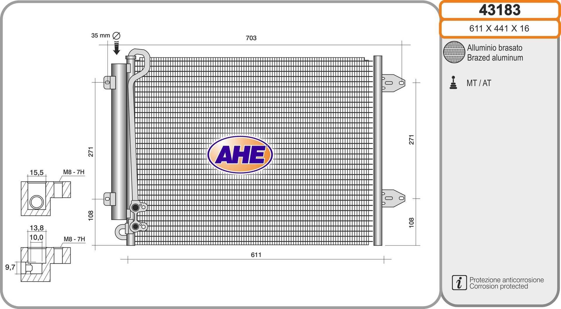Great value for money - AHE Air conditioning condenser 43183