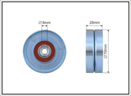 CAFFARO Ø: 70mm, Width: 28mm Tensioner pulley, v-ribbed belt 433-99 buy