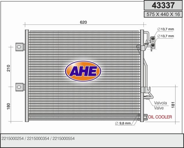 Original 43337 AHE Air conditioning condenser MERCEDES-BENZ