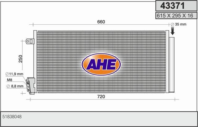 AHE Air con condenser FIAT Doblo II Box Body / Estate (263) new 43371