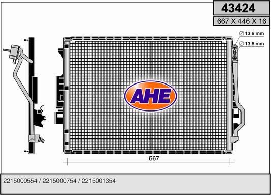 AHE 43424 Air conditioning condenser 2215000754