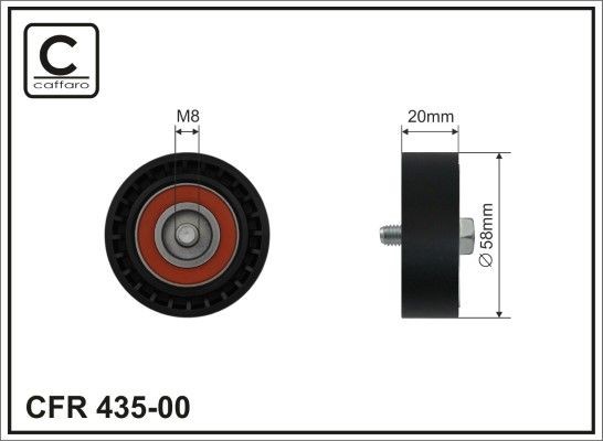 Volkswagen PASSAT Belt tensioner pulley 9743038 CAFFARO 435-00 online buy