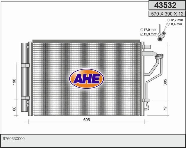 AHE 43532 Air conditioning condenser 97606 3X000