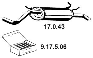 EBERSPÄCHER 17.0.43 Mounting Kit, silencer 77.00.844.697