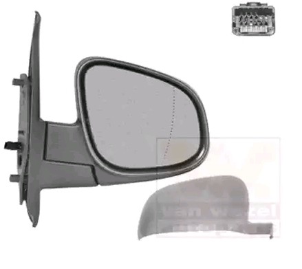 VAN WEZEL Right, primed, Complete Mirror, Aspherical, for electric mirror adjustment, Electronically foldable, Heatable, with thermo sensor Number of occupied contacts: 9 Side mirror 4412828 buy