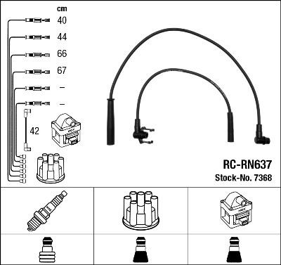 RC-RN637 NGK Number of circuits: 5 Ignition Lead Set 44284 buy