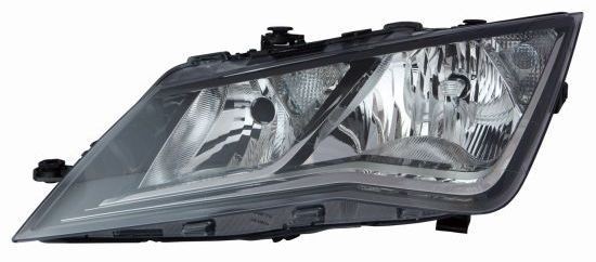 445-1134RMLDEM2 ABAKUS Headlight SEAT Right, H7, PY21W, P21W, black, without bulb holder, with motor for headlamp levelling, PX26d, BAU15s, BA15s