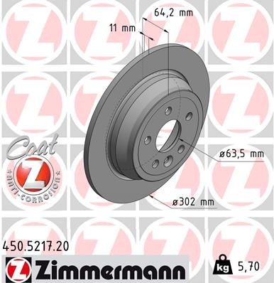 Original 450.5217.20 ZIMMERMANN Disc brakes LAND ROVER