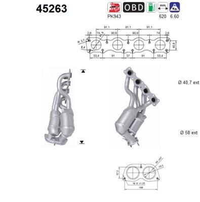 AS 45263 Catalytic converter BMW 1 Series 2008 price