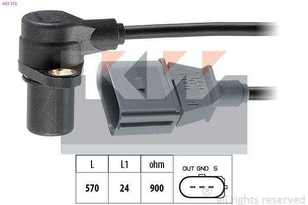 KW 453 172 Crankshaft sensor Made in Italy - OE Equivalent