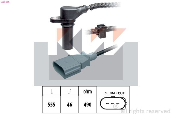 FACET 9.0505 KW Made in Italy - OE Equivalent Sensor, crankshaft pulse 453 505 buy