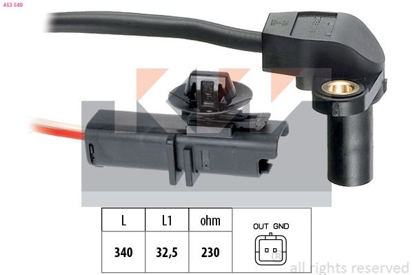 Crank sensor KW Made in Italy - OE Equivalent - 453 549