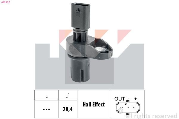 FACET 9.0757 KW Made in Italy - OE Equivalent Sensor, camshaft position 453 757 buy