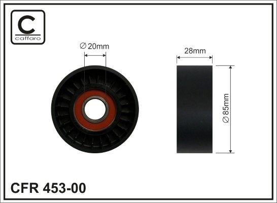 CAFFARO 453-00 Deflection / Guide Pulley, v-ribbed belt 40602001F