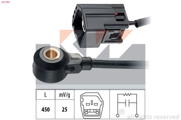 KW 457 091 Knock Sensor Made in Italy - OE Equivalent