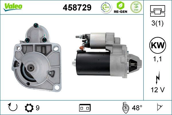 VALEO 458729 Starter motor CHRYSLER experience and price