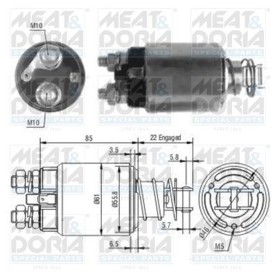 MEAT & DORIA 46185 Magnetschalter, Anlasser für IVECO Zeta LKW in Original Qualität