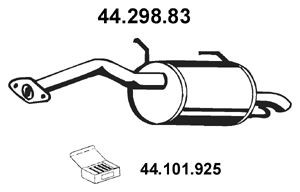 44.298.83 EBERSPÄCHER Exhaust muffler NISSAN Length: 820mm