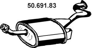 50.691.83 EBERSPÄCHER Exhaust muffler MITSUBISHI Length: 1300mm
