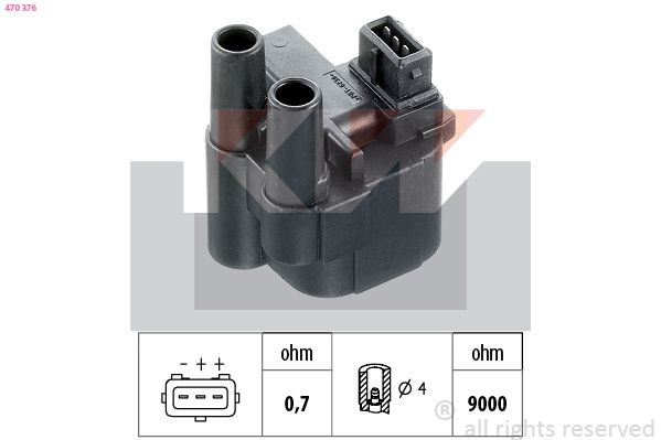 FACET 9.6276 KW 470376 Ignition coil 138759