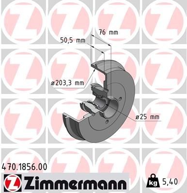 Original ZIMMERMANN Drum brake kit 470.1856.00 for RENAULT TWINGO