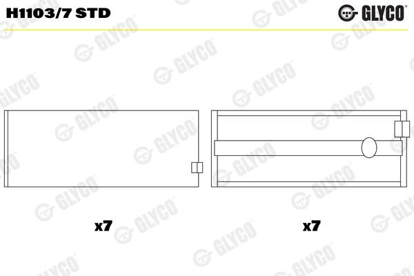 GLYCO H1103/7 STD Kurbelwellenlager für SCANIA P,G,R,T - series LKW in Original Qualität