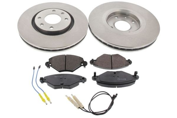 MAPCO Front Axle, Vented, incl. wear warning contact Ø: 283mm, Brake Disc Thickness: 26, 17,7mm Brake discs and pads 47565 buy