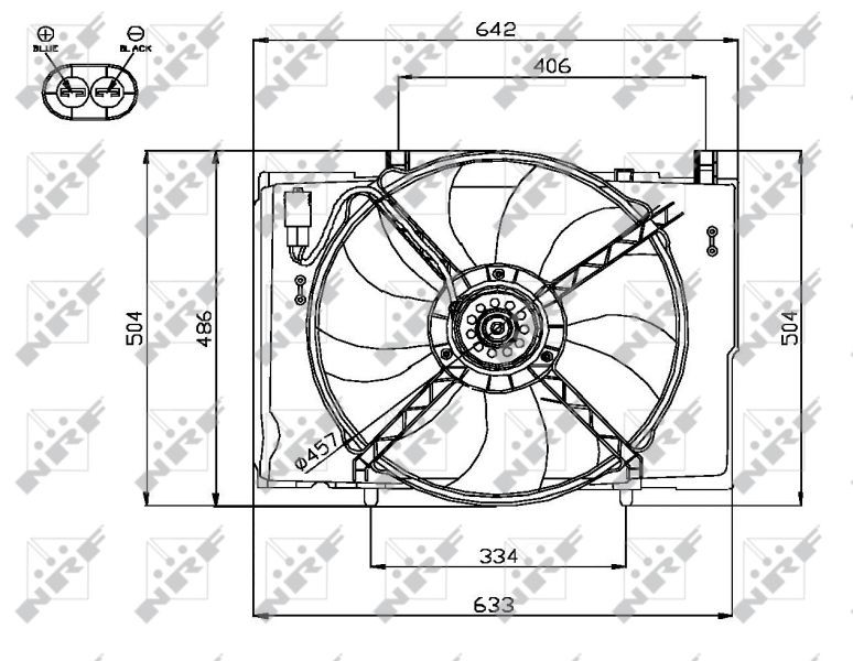 NRF D1: 457 mm, 12V, 250W, with radiator fan shroud Cooling Fan 47741 buy