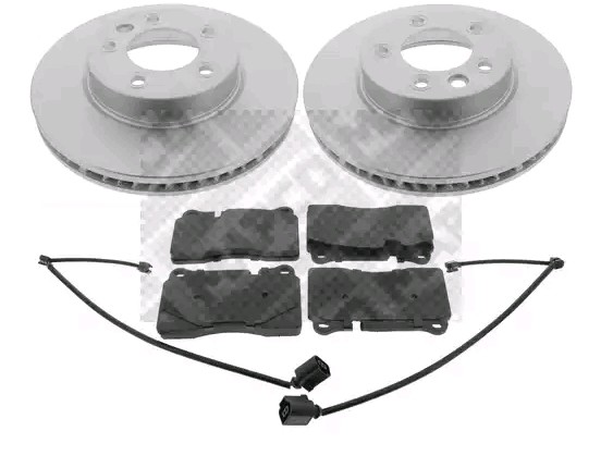 MAPCO 47981HPS Brake discs and pads set Front Axle, Vented, with anti-squeak plate, prepared for wear indicator