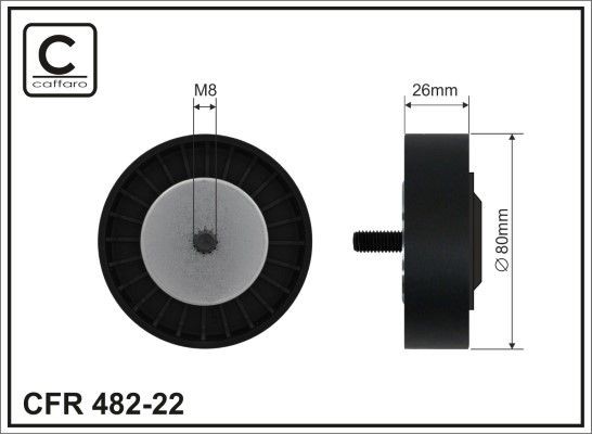 CAFFARO 482-22 Deflection / Guide Pulley, v-ribbed belt