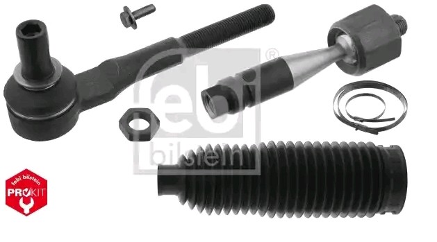 49040 FEBI BILSTEIN Inner track rod end AUDI Front Axle Left, with nut, with screw, with clamps, with steering bellow, Bosch-Mahle Turbo NEW