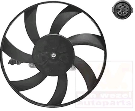 VAN WEZEL 4913746 Fan, radiator with holder, with electric motor