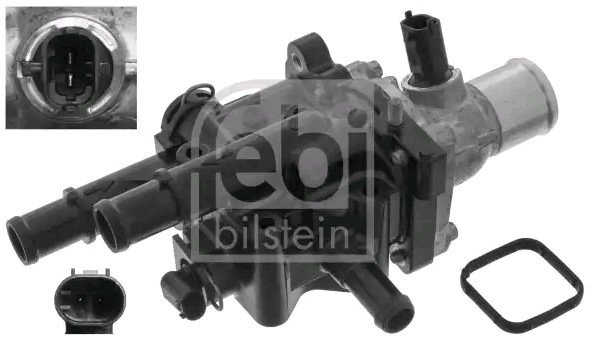 49190 FEBI BILSTEIN Coolant thermostat CHEVROLET with seal, with Temperature Switch