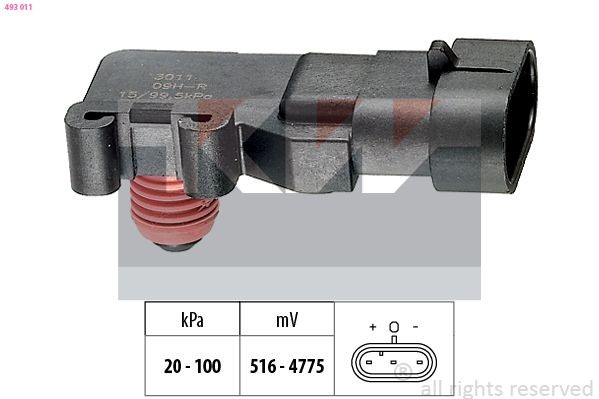 FACET 10.3011 KW 493011 Intake manifold pressure sensor 12614970